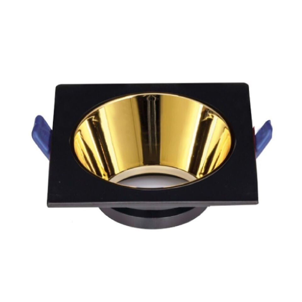 ACK AH03-08021 Gold Reflektörlü Siyah Kare Spot Kasası