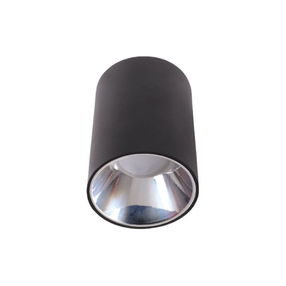 ACK AH03-08651 Platin Reflektörlü Siyah Yuvarlak Spot Kasası Sıva Üstü