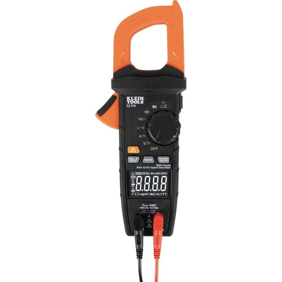 Klein Tools CL-710 Otomatik Aralıklı Dijital Profesyonel Pens Ampermetre 600A AC/DC