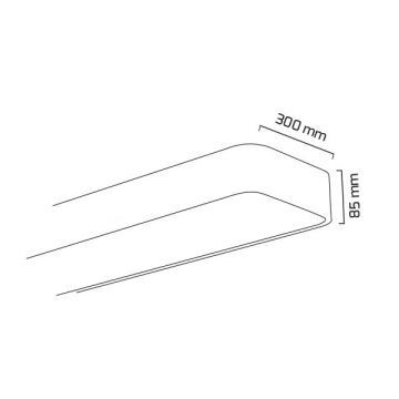 GOYA GY 8111-90 Siyah/Beyaz Kasa 73 Watt 30x90 cm Oval Sıva Üstü Lineer Armatür