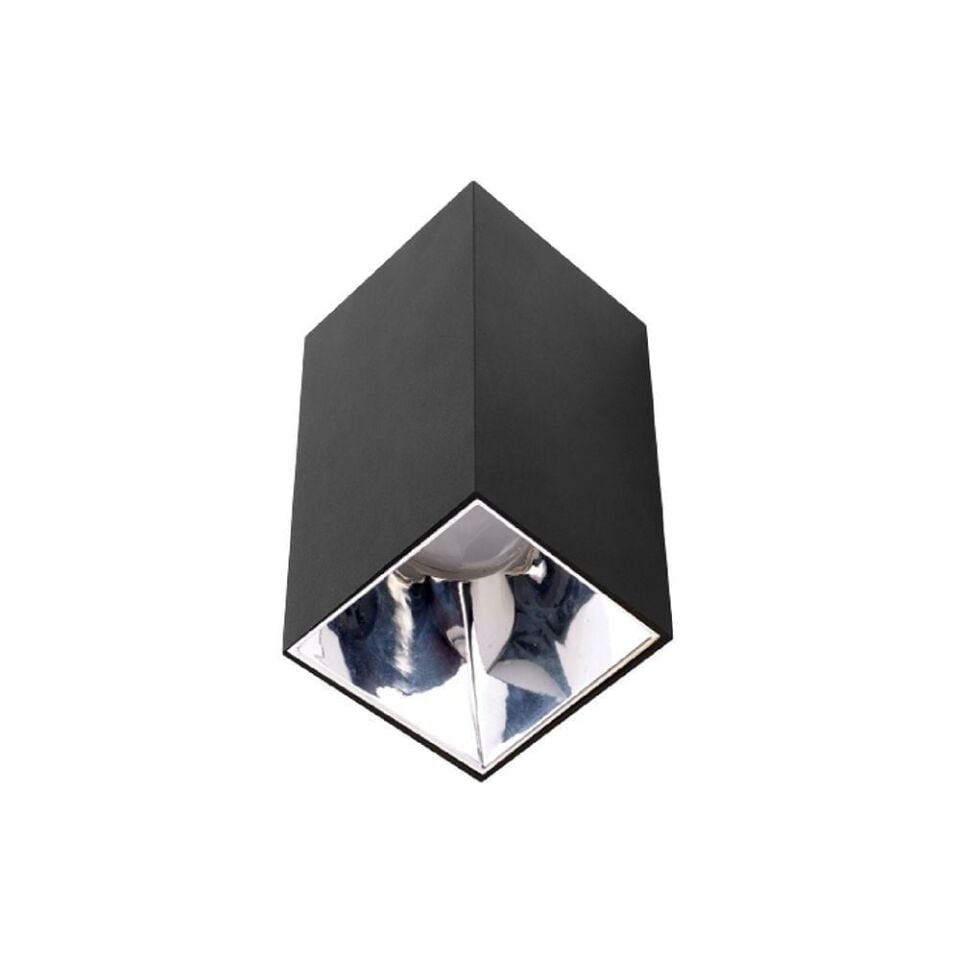 ACK AH03-07651 Platin Reflektör Sıva Üstü Siyah Kare Led Spot