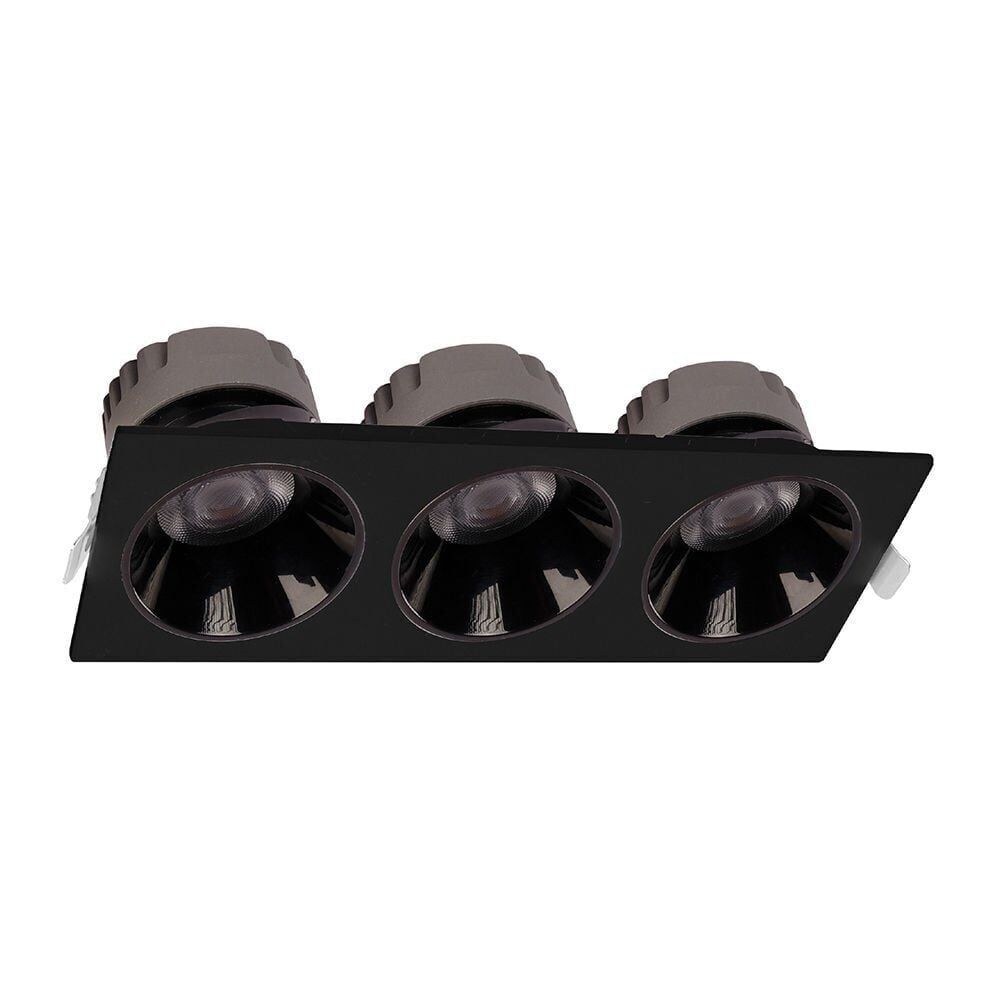 ACK AD10-03711 3x25w 4000K Siyah Reflektörlü Siyah Üçlü Led Spot Sıva Altı
