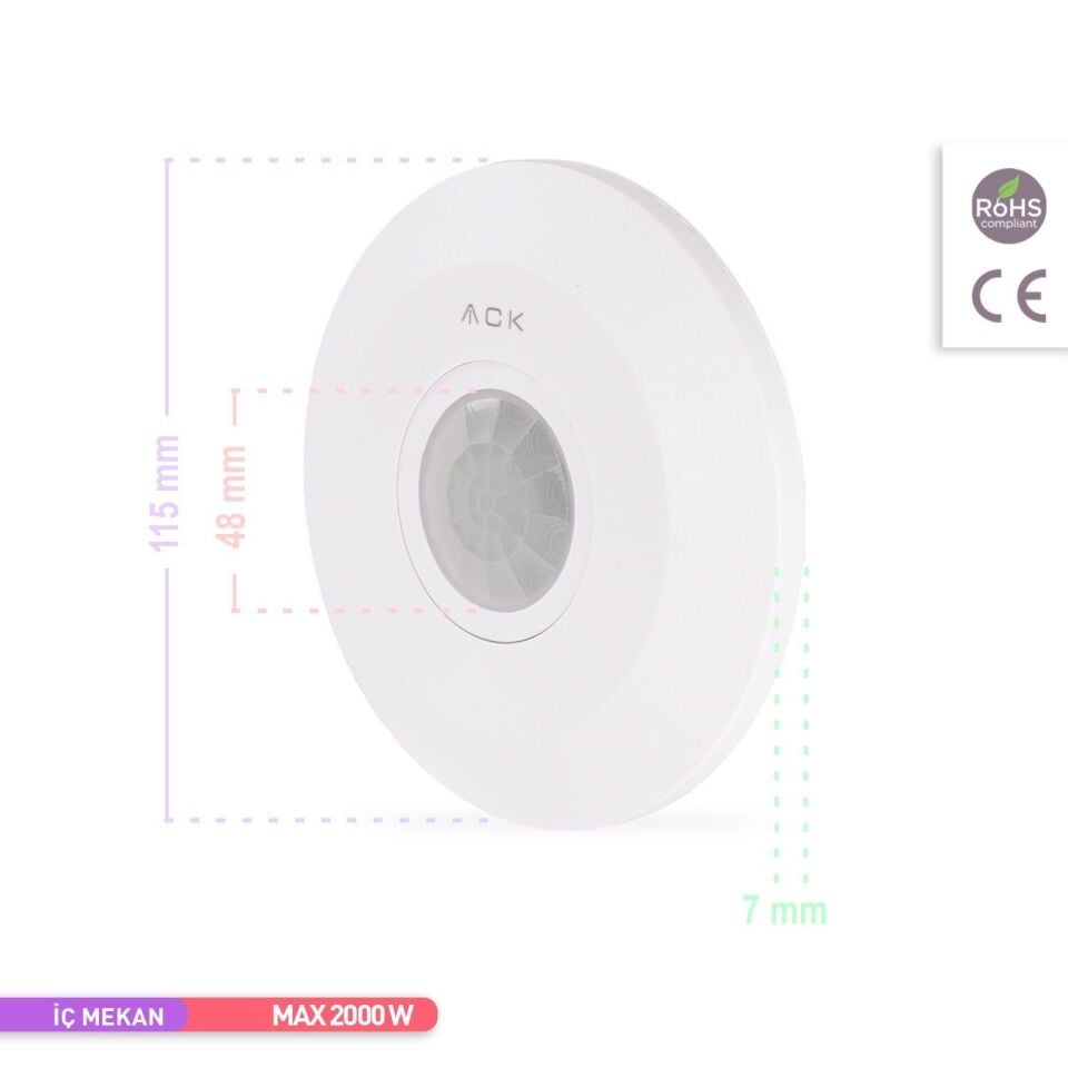 ACK AY31-01010 360° Tavan Tipi Lüks Hareket Sensörü