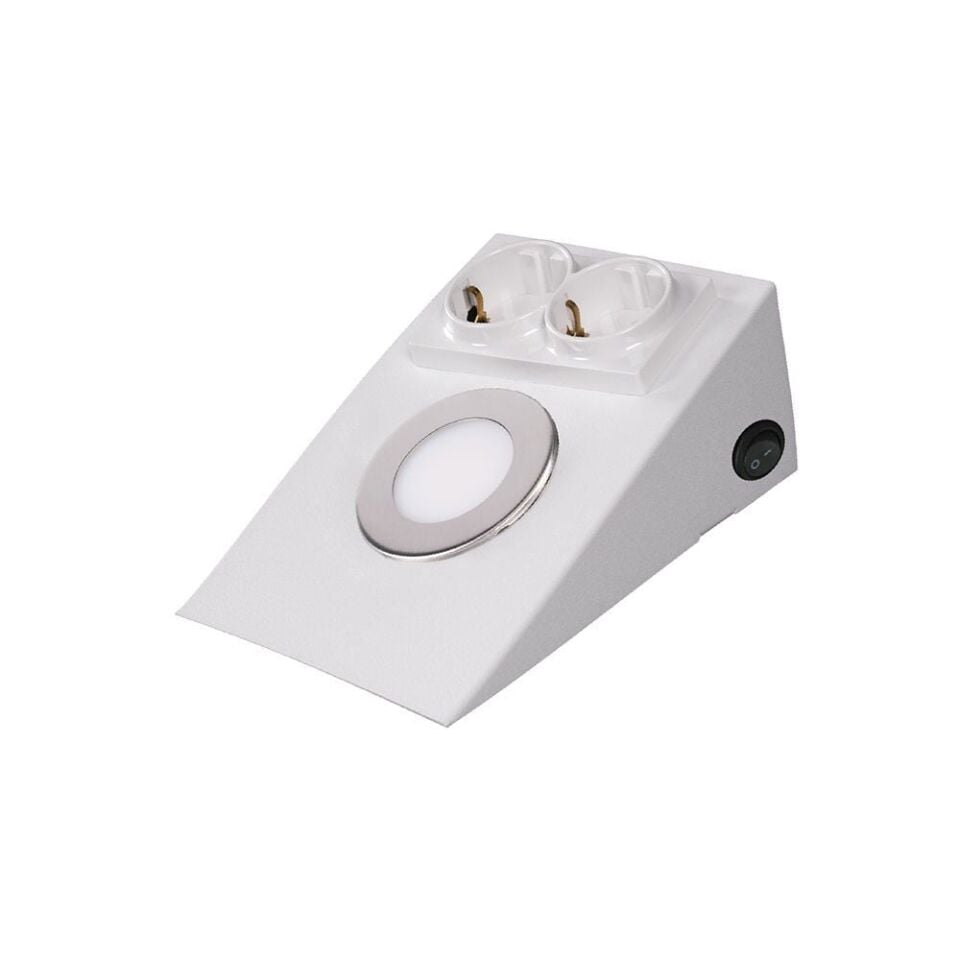 ACK AH11-00230 .5W Çift Prizli Tezgah Altı Armatür Beyaz