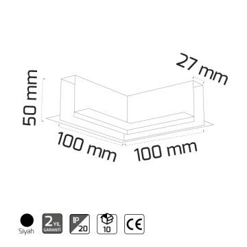 GOYA GY 2015 Sıva Altı Trimless Magnet Ray L Dönüş Aparatı (Tavan)
