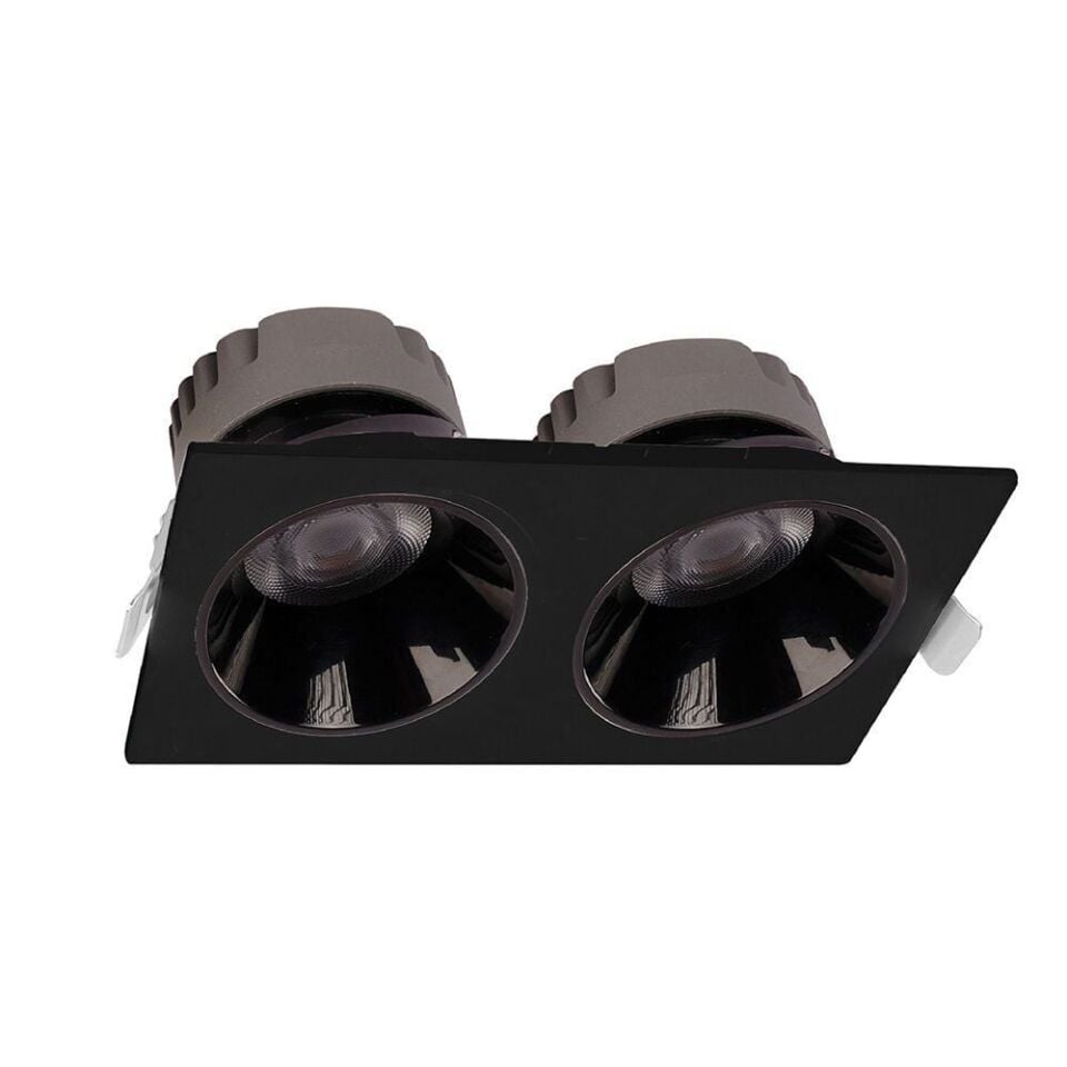 ACK AD10-01601 2x10 3000K Siyah Reflektörlü Siyah İkili Led Spot Sıva Altı