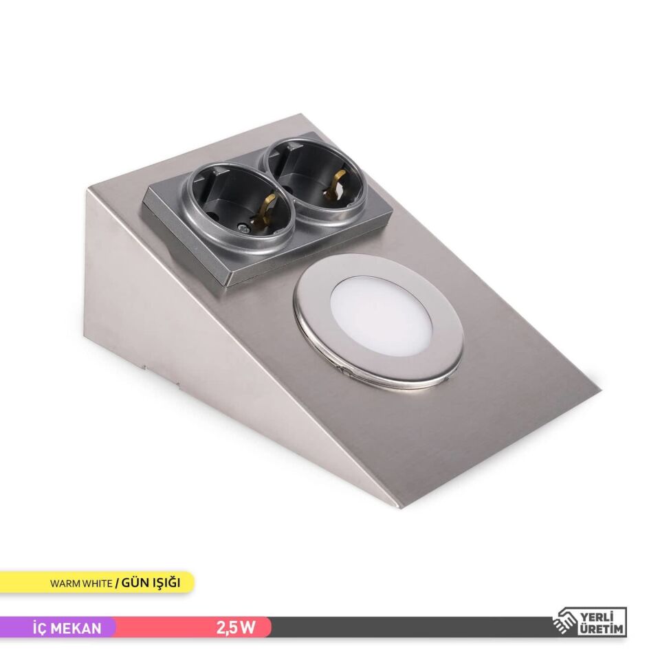 ACK AH11-00204 3000K 2.5W Çift Prizli Tezgah Altı Armatür