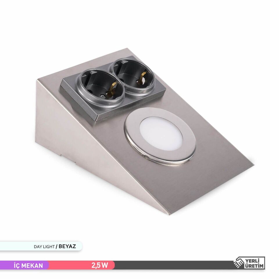 ACK AH11-00234 6500K 2.5W Çift Prizli Tezgah Altı Armatür