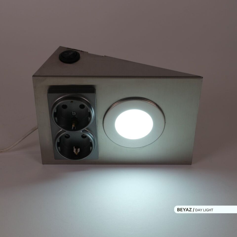 ACK AH11-00234 6500K 2.5W Çift Prizli Tezgah Altı Armatür