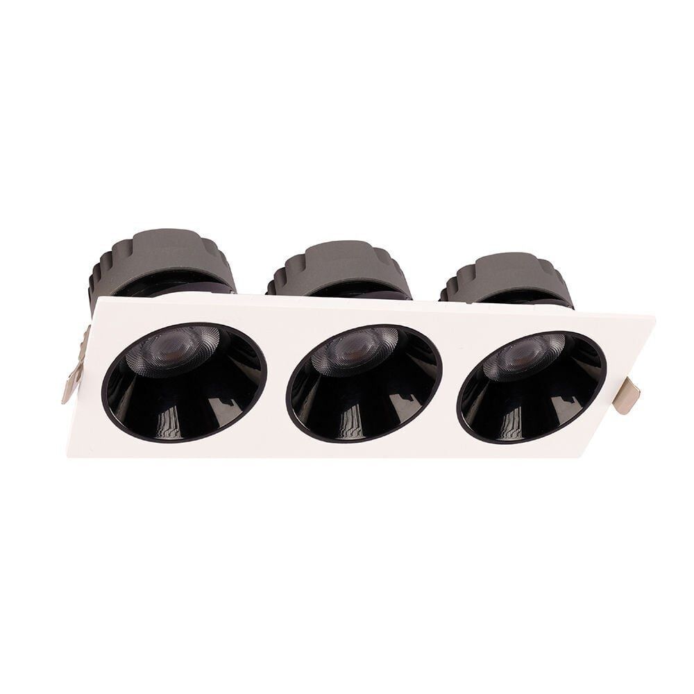 ACK AD10-02700 3x18w 3000K Siyah Reflektörlü Beyaz Üçlü Led Spot Sıva Altı