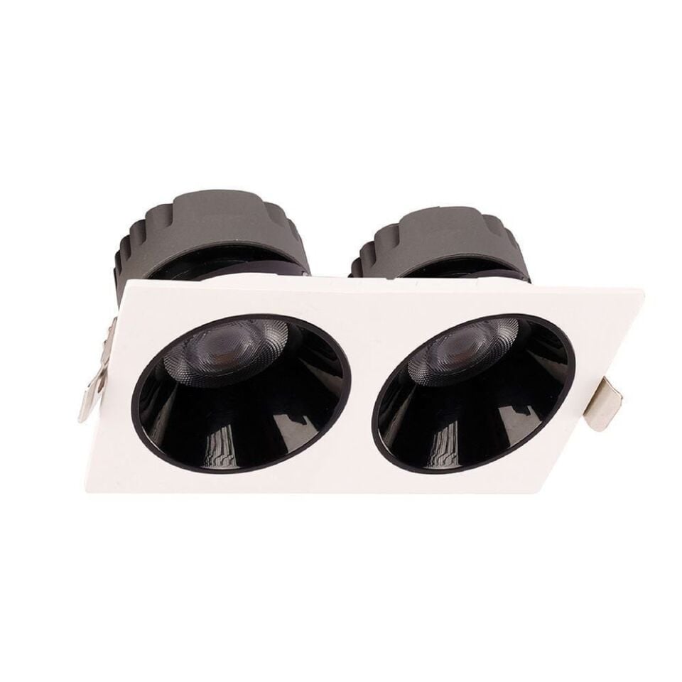 ACK AD10-01610 2x10 4000K Siyah Reflektörlü Beyazİkili Led Spot Sıva Altı