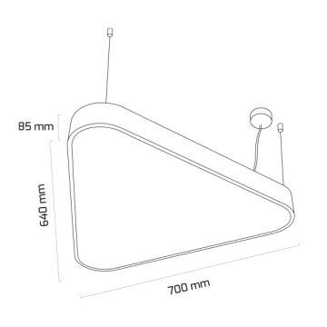 GOYA GY 8117-60 Siyah/Beyaz Kasa 73 Watt 64x64x70 cm Üçgen Lineer Sarkıt Armatür
