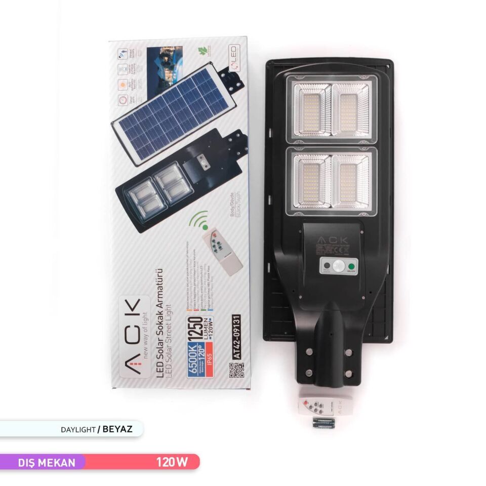 ACK AT42-09131 6500K 120W Solar Led Sokak Armatürü