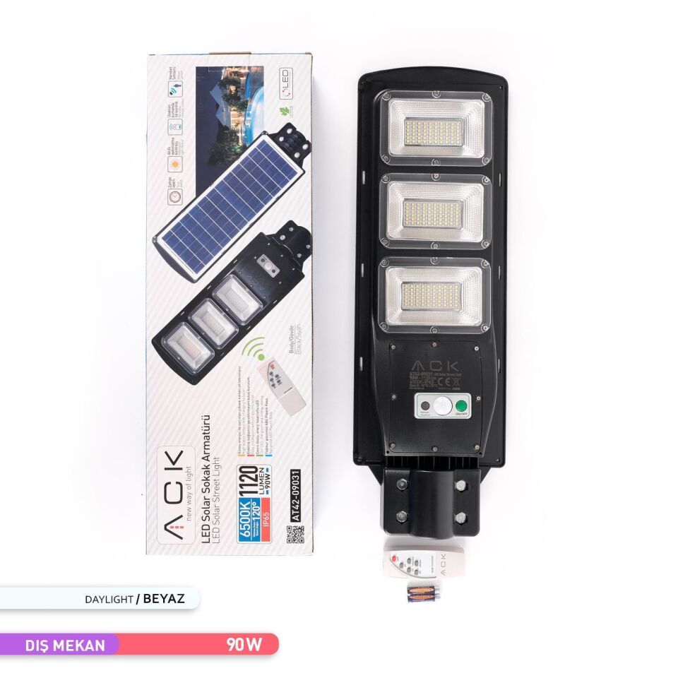 ACK AT42-09031 6500K 90W Solar Led Sokak Armatürü