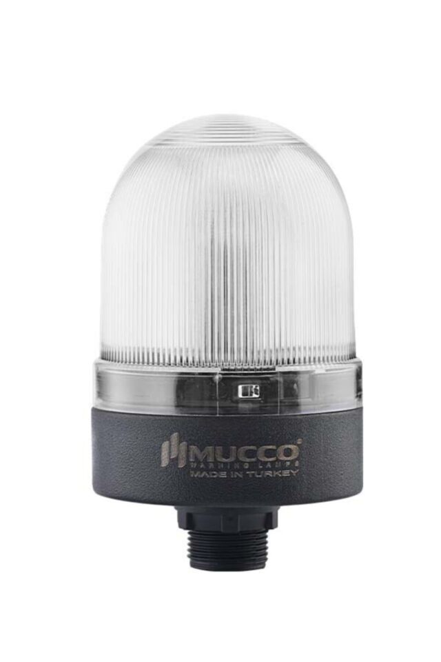 MUCCO SNT-S715-FB-5 70 Çap Flaşör Buzzerlı 24v/dc Somun Bağlantılı Beyaz Tepe Lambası