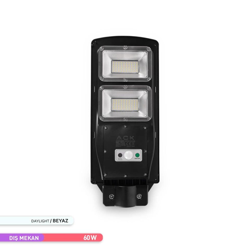 ACK AT42-06031 6500K 60W Solar Led Sokak Armatürü