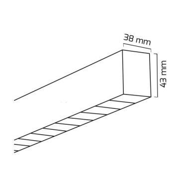 GOYA GY 8044-120 Siyah/Beyaz Kasa 80 Watt 120 cm LED Lensli Lineer Sarkıt Armatür