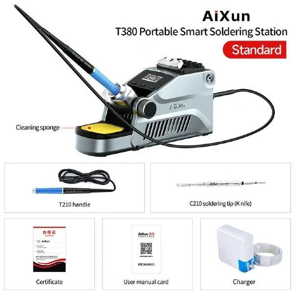 AiXun AX T380 C210 Kalem Havya – Taşınabilir Akıllı Lehimleme İstasyonu