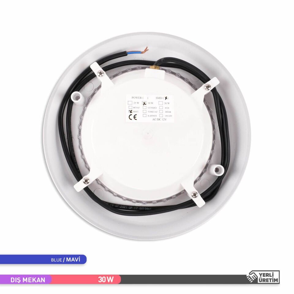 ACK AH08-03660 36W Mavi Işık Flat Sıva Üstü Slim LED Havuz Armatürü