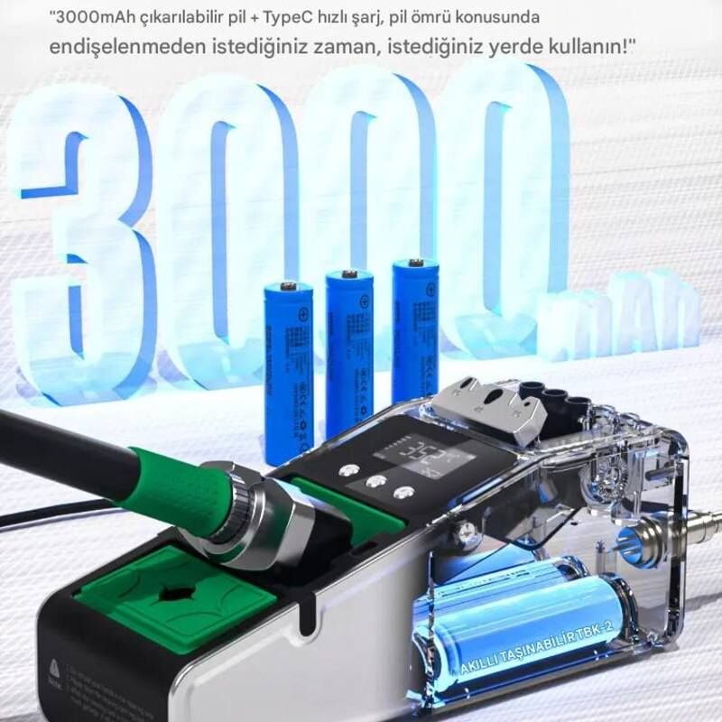 TBK-211 Mini Taşınabilir Şarjlı C210 Havya İstasyonu