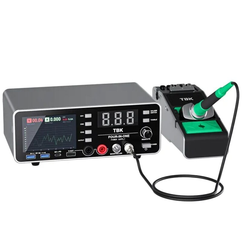 TBK-219 4'ü 1 Arada DC Güç Kaynağı ve C210 Kalem Havya İstasyonu 20V 5A