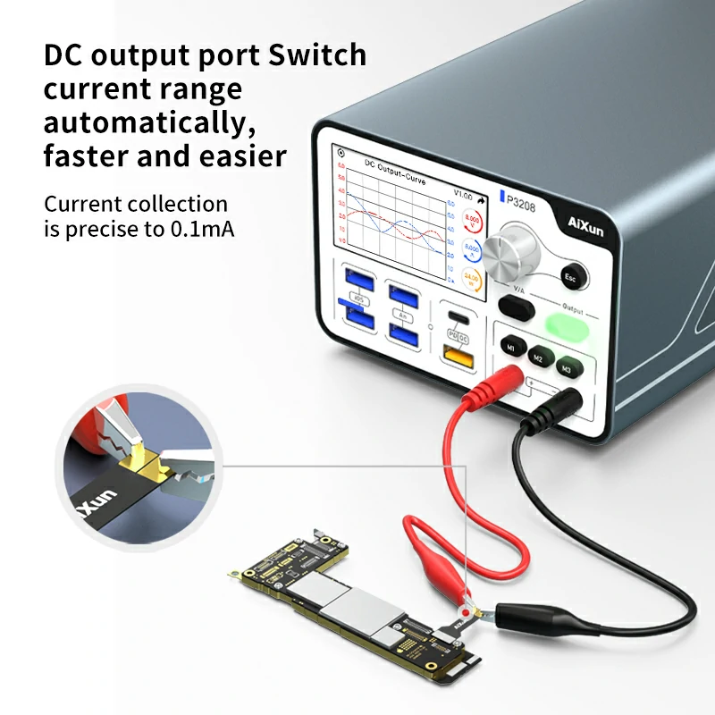 AiXun P3208 320W Akıllı Regüleli Güç Kaynağı 32V / 8A – Bluetooth & WiFi – PD/QC