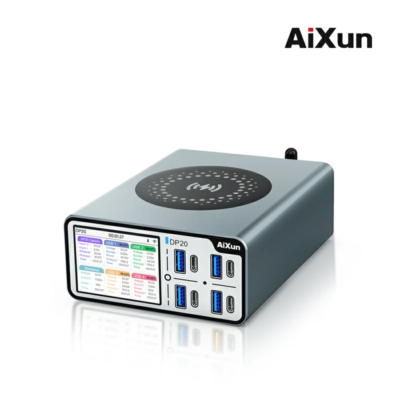 AiXun DP20 Masaüstü Akıllı Hızlı Şarj Cihazı (PD / QC / SCP / FCP Uyumlu – 200W
