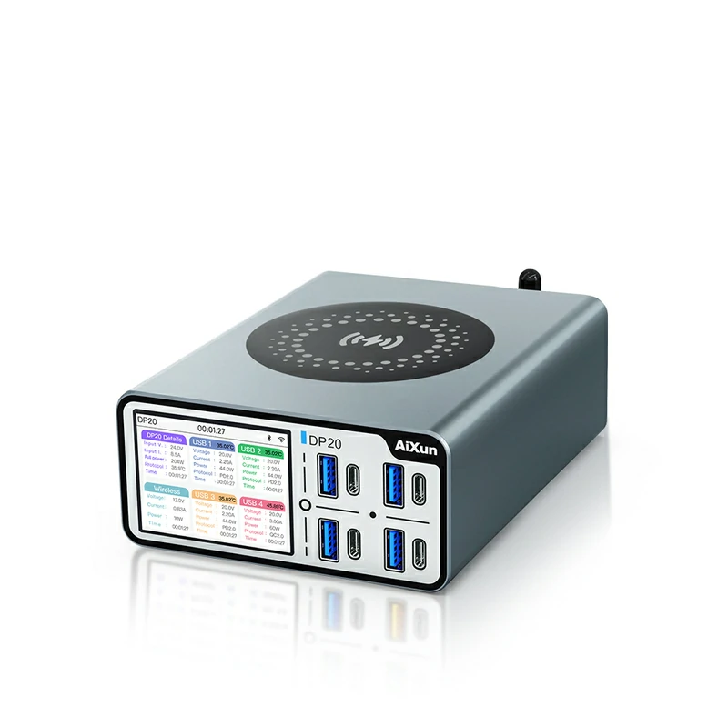 AiXun DP20 Masaüstü Akıllı Hızlı Şarj Cihazı (PD / QC / SCP / FCP Uyumlu – 200W