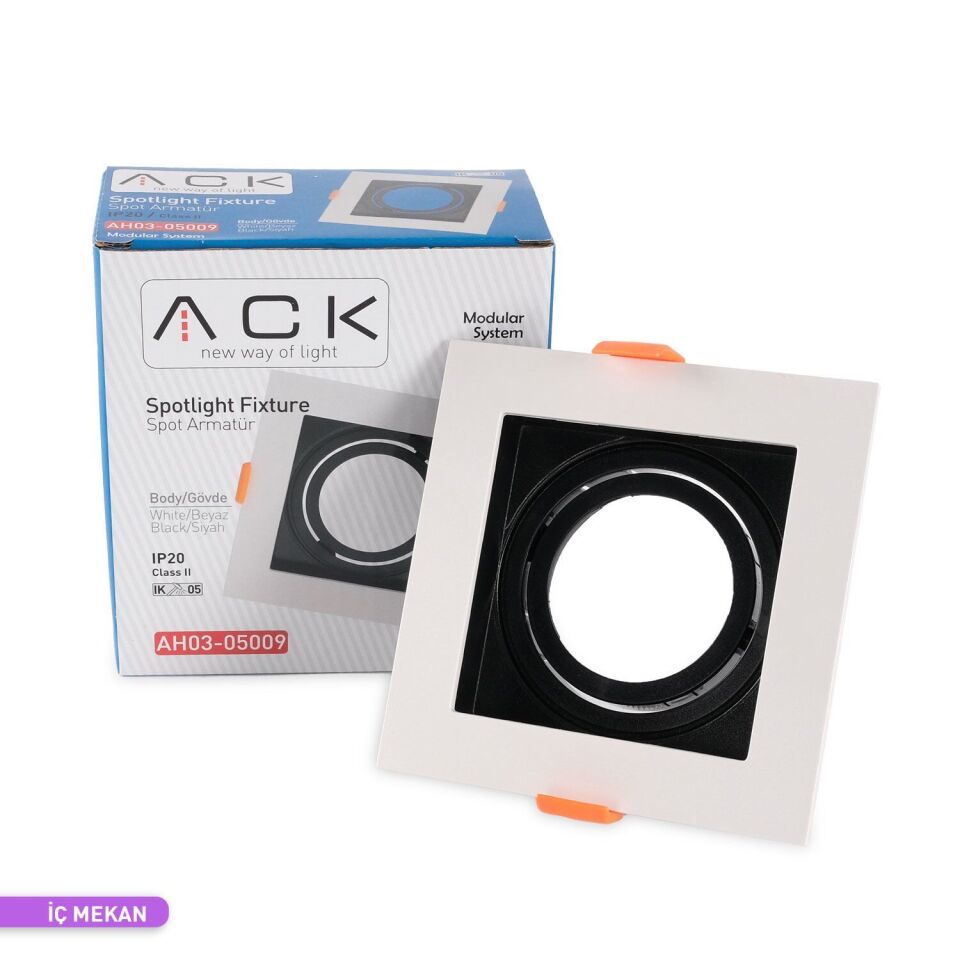 ACK AH03-05009 Modüler Sistemli Kare Spot Armatür