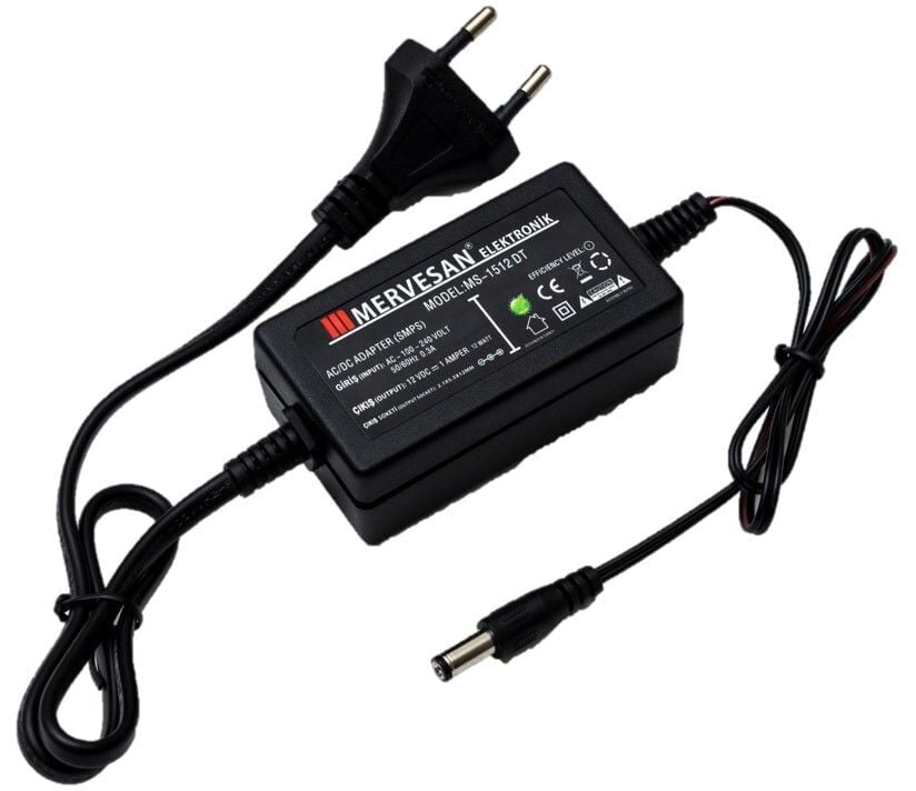 Mervesan 12W 12V 1A MRW Power Markalı Plastik Kasalı Adaptör AC/DC (SMPS) MRW-1512DT