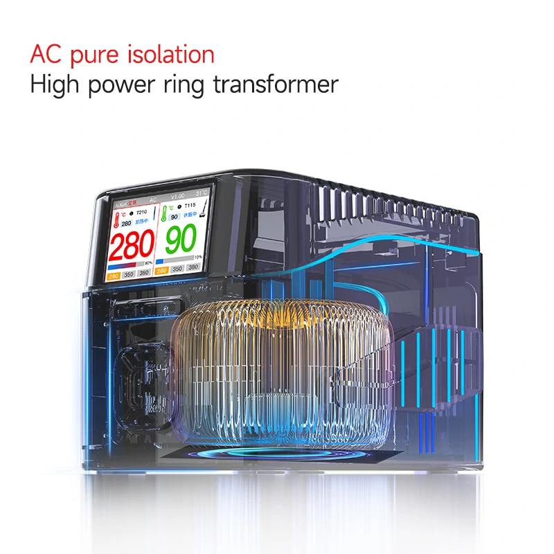 Aixun T420D 200W Çift Kanallı Akıllı Lehimleme İstasyonu T210+T115 +2 Havya Ucu