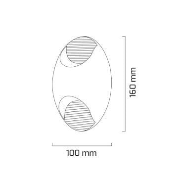 GOYA GY 6233 3 Watt Siyah Çift Yönlü Dış Mekan LED Aplik