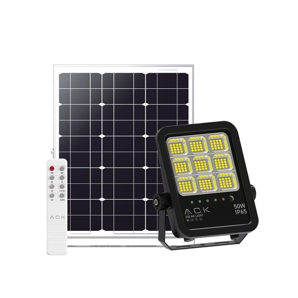 ACK AT66-05092 CCT 50W Solar Panelli IP65 Led Projektör 3 Renk