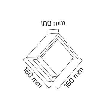 GOYA GY 6218 10 Watt Siyah Kare Dış Mekan LED Aplik