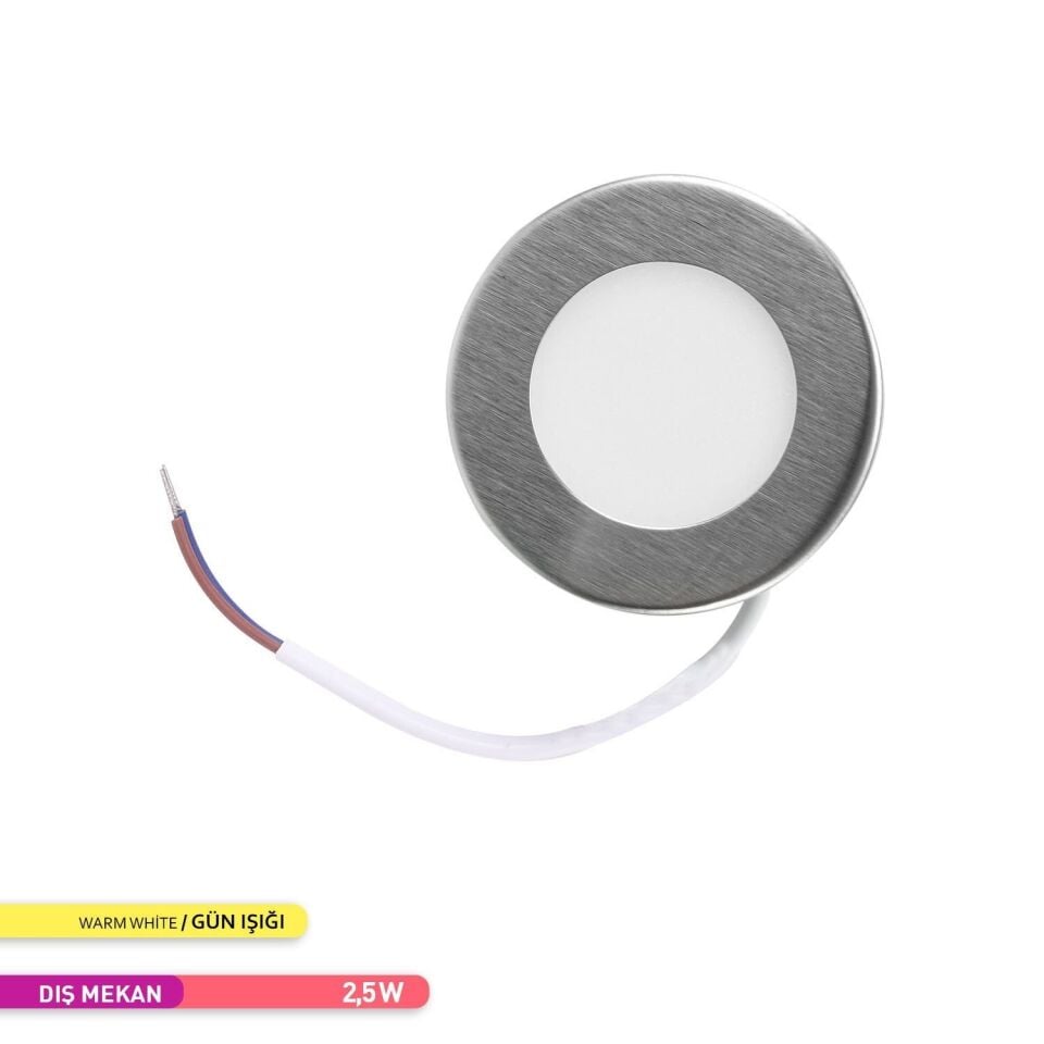 ACK AH07-01204 2,5W 3000K Sıva Altı LED Spot Armatür Saten