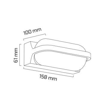 GOYA GY 6235 12 Watt Siyah Dış Mekan LED Aplik