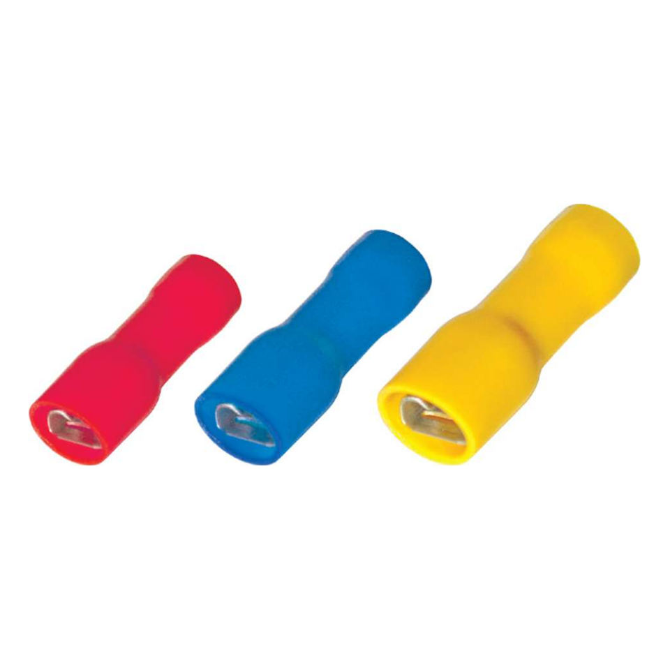 Tügen - F2-6.4 VFD Full İzoleli Ekstra Yüksüklü Faston Kablo Uç 1.5 ~ 2.5 mm² 16 ~ 14 AWG 100 Adet