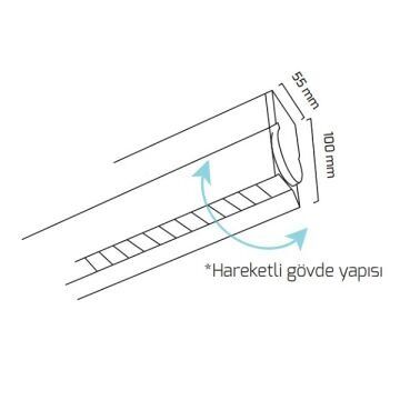 GOYA GY 8040-180 Siyah/Beyaz Kasa 120 Watt 180 cm Hareketli Gövdeli Lensli Lineer Sarkıt Armatür