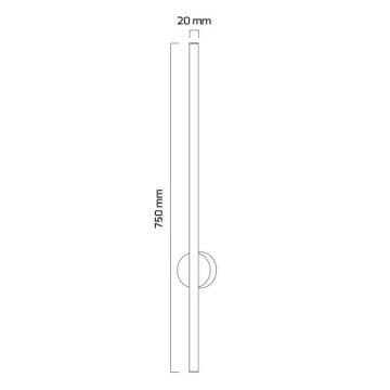GOYA GY 4208 12 Watt 80 cm Siyah LED Aplik