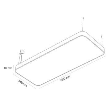 GOYA GY 8119-60x150 Siyah/Beyaz Kasa 228 Watt 60x150 cm Sıva Üstü Dikdörtgen Lineer Armatür