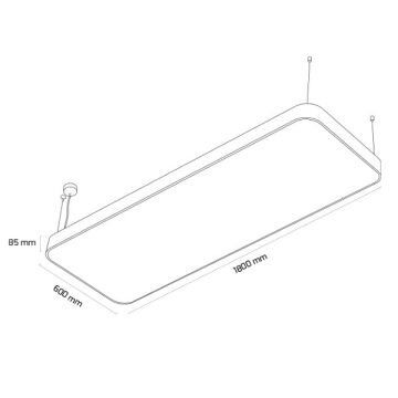 GOYA GY 8119-60x180 Siyah/Beyaz Kasa 288 Watt 60x180 cm Sıva Üstü Dikdörtgen Lineer Armatür