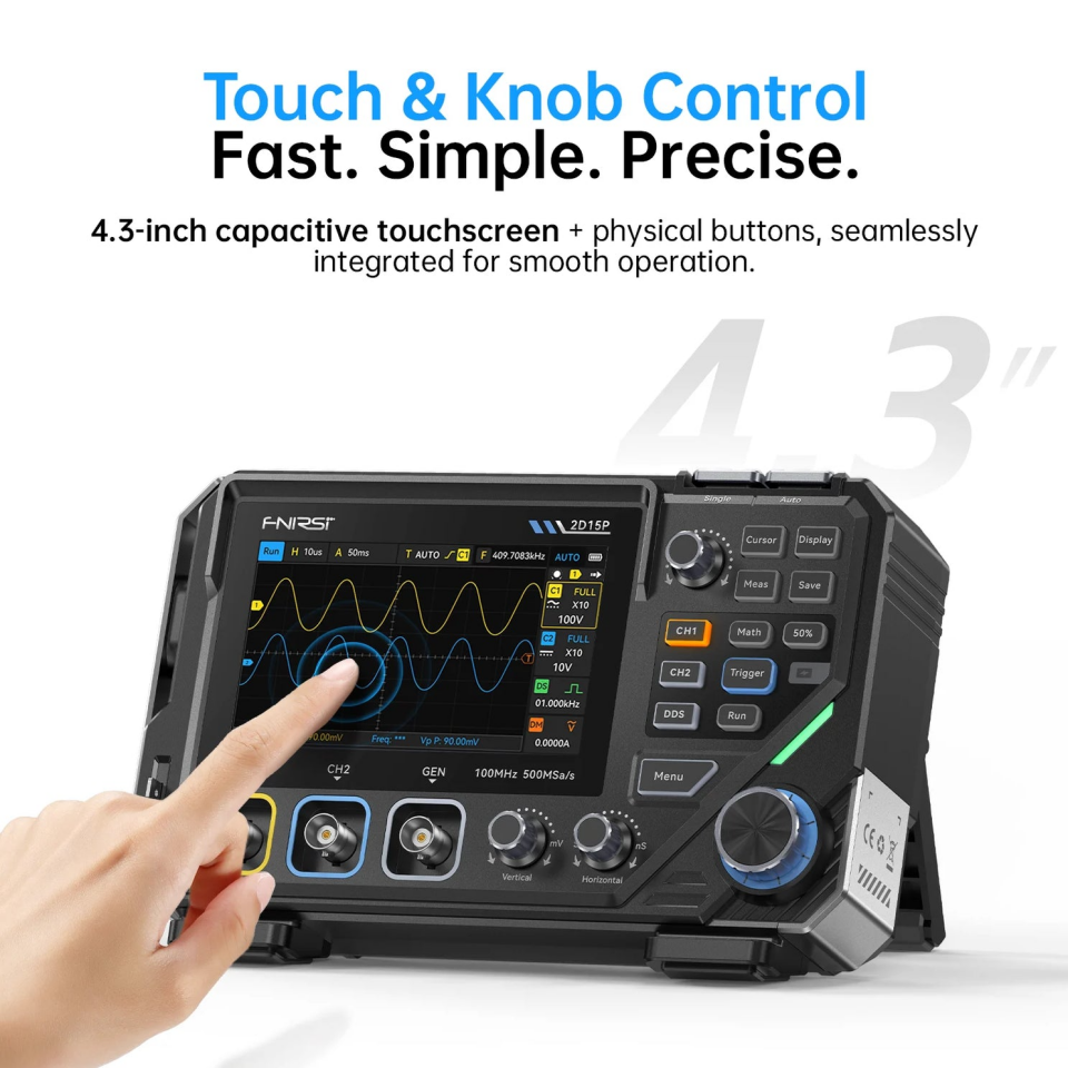 FNIRSI® 2D15P 3'ü 1 Arada Masaüstü 2 Kanallı 100MHz Fosfor Osiloskop Multimetre