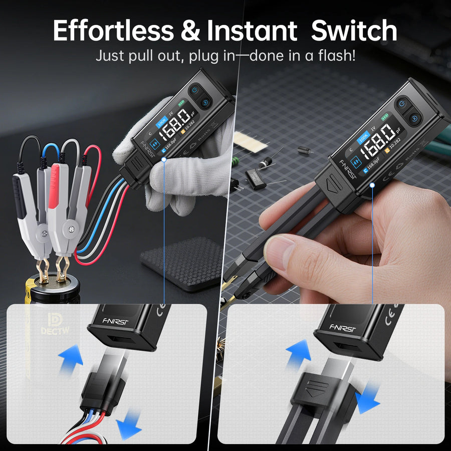 FNIRSI® LCR-ST2 100K LCR ESR Ölçüm Cihazı 2’si 1 Arada Dijital Cımbız Köprüsü