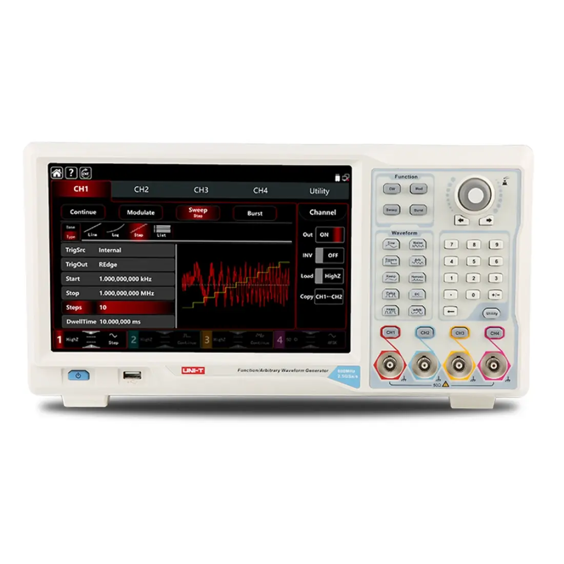 UNI-T UTG9354T 350MHz 4 Kanal Fonksiyon Jeneratörü 2.5GSa/s