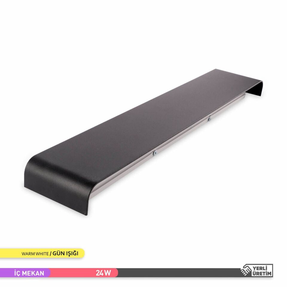 ACK AH07-03701 18W 3000K 9 cm X 50 cm LED Duvar Armatürü Siyah