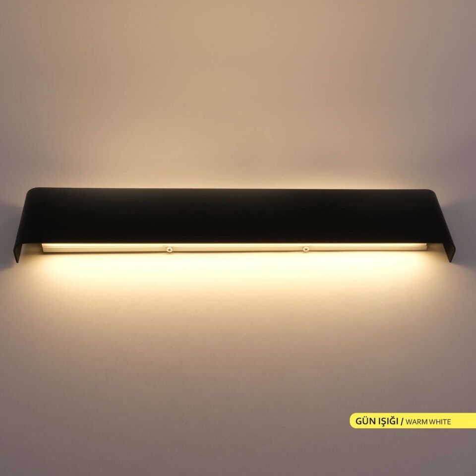 ACK AH07-03701 18W 3000K 9 cm X 50 cm LED Duvar Armatürü Siyah