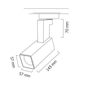 GOYA GY 3640 Siyah/Beyaz Kasa 14 Watt Dimli LED Ray Spot