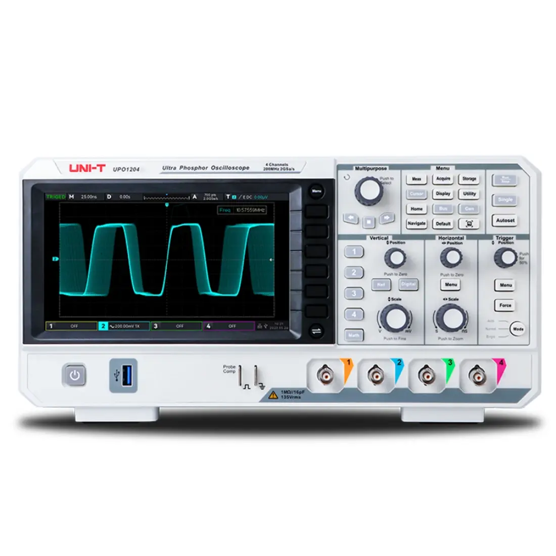 UNI-T UPO1204 200MHz 4 Kanal Dijital Osiloskop 2GSa/s 56Mpts