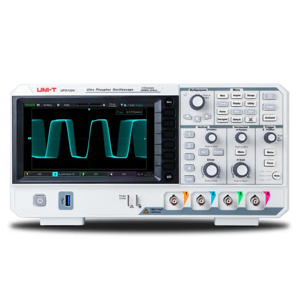 UNI-T UPO1204 200MHz 4 Kanal Dijital Osiloskop 2GSa/s 56Mpts