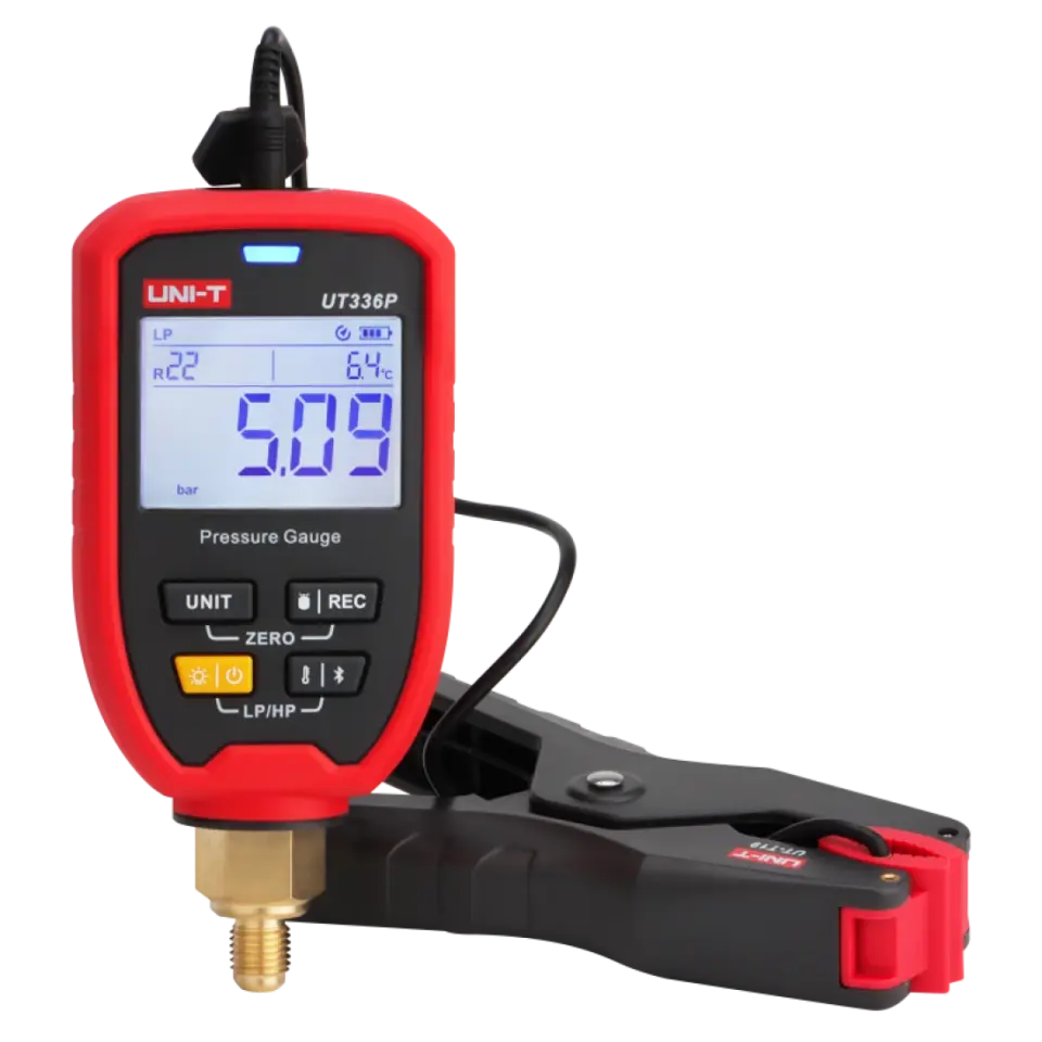 UNI-T UT336P KIT Kablosuz Basınç Ölçer ve Sıcaklık Kelepçesi Seti (Bluetooth, 60 Bar)